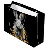 グレー素晴らしラビットオンファイア ラージペーパーバッグ (正面アングル)