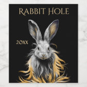 グレー素晴らしラビットオンファイア ワインラベル (シングルラベル)