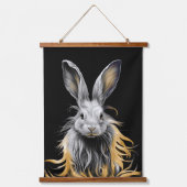 グレー素晴らしラビットオンファイア 吊り下げ型タペストリー (正面)