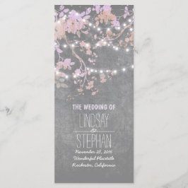 グレー素朴とピンクツリーブランチ結婚式 プログラム