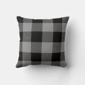 グレー素朴とブラックバッファローチェックのプレイド クッション (裏面)