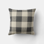 グレー素朴とベージュバッファローチェックのプレイド クッション (裏面)