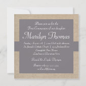 グレー素朴とベージュ・バーラップ第1陣 招待状 (裏面)