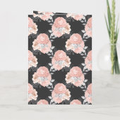 グレー素朴と赤面ピンクローゼムスリム結婚ズ 招待状 (裏面)