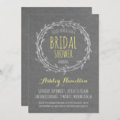 グレー素朴と黄色のブライダルシャワー招待状 招待状 (正面/裏面)