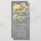 グレー素朴と黄色の枝の結婚式 プログラム (正面/裏面)