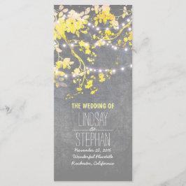 グレー素朴と黄色の枝の結婚式 プログラム