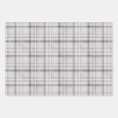 グレー素朴の格子縞と3つの一致パターン ラッピングペーパーシート (正面2)