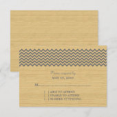 グレー素朴のChevron応答カード 出欠カード (正面/裏面)