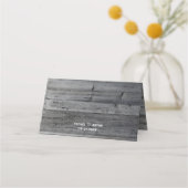 グレー素朴ウッドウォーターカラーバラヒマワリ結婚ズ プレイスカード (裏面)