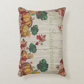 グレー素朴ウッドオータムオレンジカボチャ秋離れ アクセントクッション (正面(垂直))