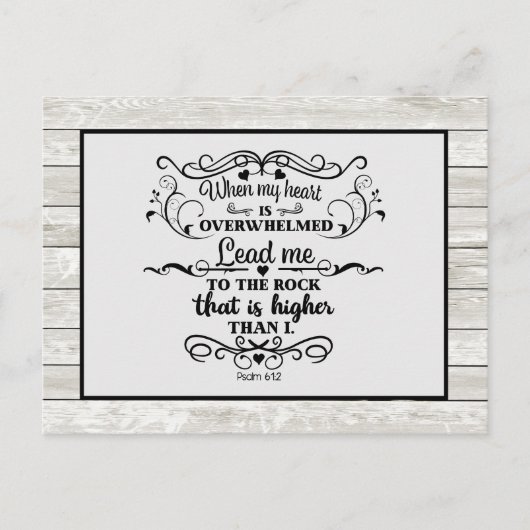 グレー素朴ウッドクリスチャン聖書詩はがき ポストカード (正面)