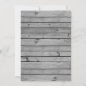 グレー素朴ウッドシルバーホワイトレースベビーシャワー 招待状 (裏面)