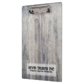 グレー素朴ウッドテクスチャ建築&木工品 クリップボード (左)