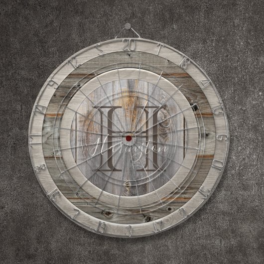 グレー素朴ウッドトーンモノグラム ダーツボード