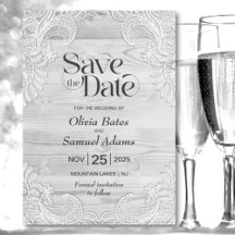 グレー素朴ウッドレース結婚ズ