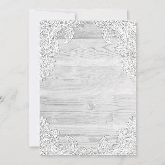 グレー素朴ウッドレース結婚ズ セーブザデート (裏面)