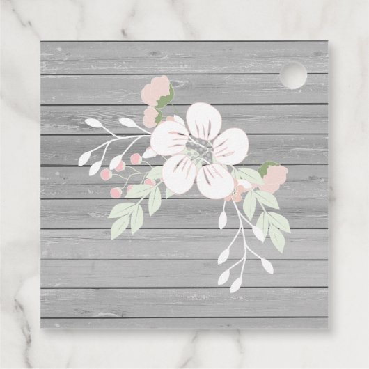 グレー素朴ウッド赤面フローラ確認 フェイバータグ (裏面)