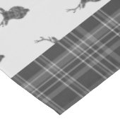 グレー素朴タータンチェック及びスタグヘッドアントラー テーブルクロス (アングル)