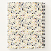 グレー素朴バラフローラルパターン名前をカスタムするレシピ ノートブック (裏面)