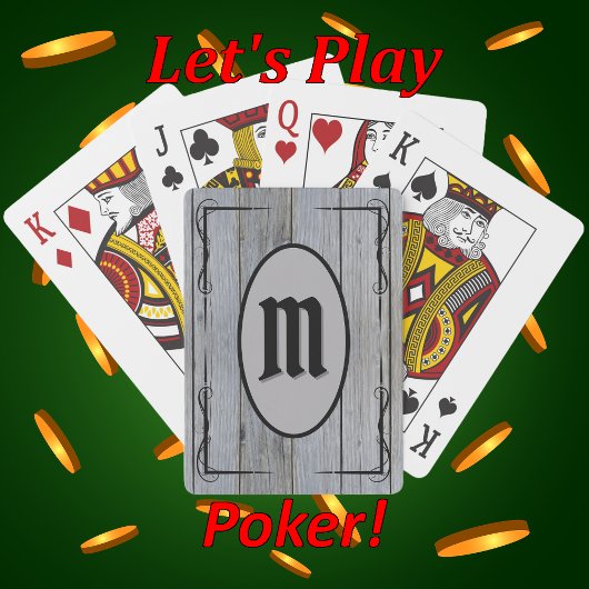 グレー素朴バーンウッドカスタムモノグラムの トランプ