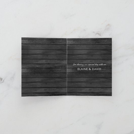 グレー素朴バーンウッドカントリーひまわりサンフラワーズ 招待状 (内部)