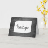 グレー素朴バーンウッドサンキューカード カード (黄色い花)