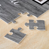 グレー素朴バーンウッド4フォトコラージュグランマ ジグソーパズル (側面)