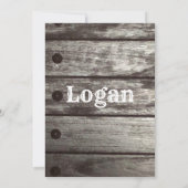 グレー素朴フェンス招待状 招待状 (裏面)