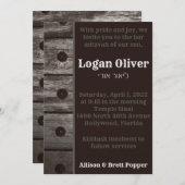 グレー素朴フェンス招待状 招待状 (正面/裏面)