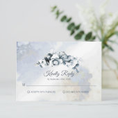 グレー素朴フローラ水彩結婚式RSVP (スタンド正面)