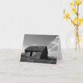 グレー素朴プレーリーバーンドグリーティングカード カード (黄色い花)