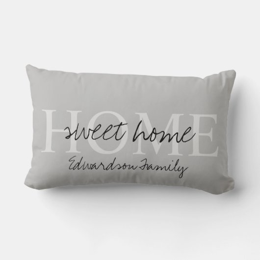 グレー素朴ホームのスイートファミリー名 ランバークッション (裏面)