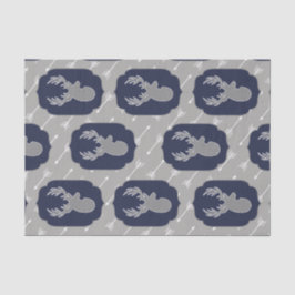 グレー素朴モダン鹿と白い矢印 薄葉紙