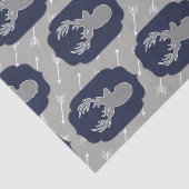 グレー素朴モダン鹿と白い矢印 薄葉紙 (詳細)