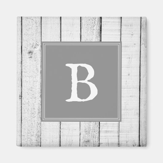 グレー素朴モノグラム磁石 マグネット (正面)