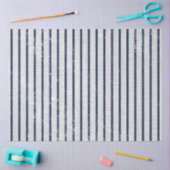 グレー素朴リネン&ネイビーブルーストライプパタン 薄葉紙 (クラフト)