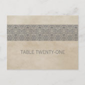 グレー素朴レーステーブル番号はがき ポストカード (正面)