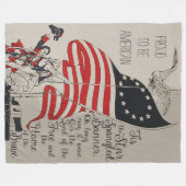 グレー素朴ヴィンテージ米国国旗 フリースブランケット (正面(横))