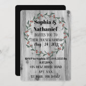 グレー素朴秋ハウスウォーミングパーティーお祝いI 招待状 (正面/裏面)