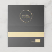 グレー素朴金ゴールド円フレームアンパサンド結婚ズ プレイスカード (外部開封)