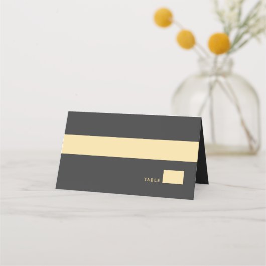 グレー素朴金ゴールド円フレームアンパサンド結婚ズ プレイスカード (正面)