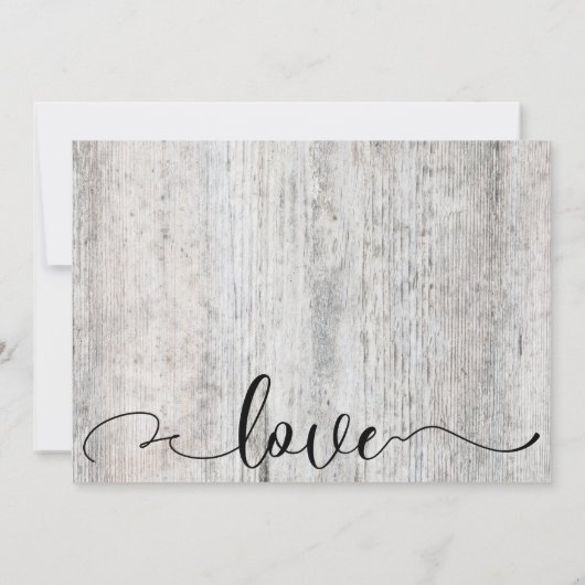 グレー素朴風化木材の結婚式の日付保存 セーブザデート (裏面)