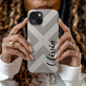 グレー素朴Xシボロンモノグラム Case-Mate iPhoneケース