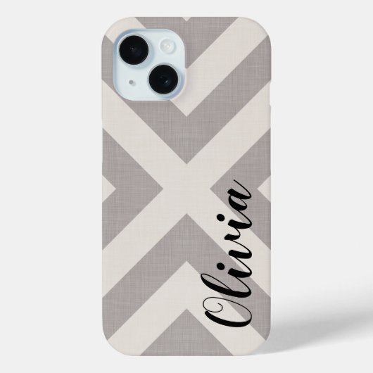 グレー素朴Xシボロンモノグラム Case-Mate iPhoneケース (裏面)