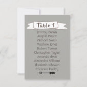 グレー結婚の座席表。 招待状 (正面)