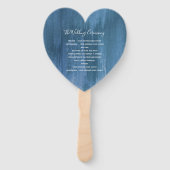 グレー結婚ブルーのモダン着色アートプログラムファン ハンドファン (裏面)