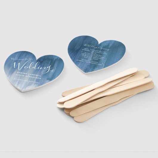 グレー結婚ブルーのモダン着色アートプログラムファン ハンドファン (組立なし)