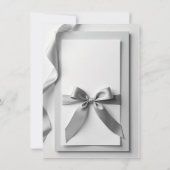 グレー結婚式招待状とサテンリボン 招待状 (裏面)