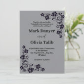 グレー結婚式招待状/シンプルデザイン&ロマンチック 招待状 (スタンド正面)